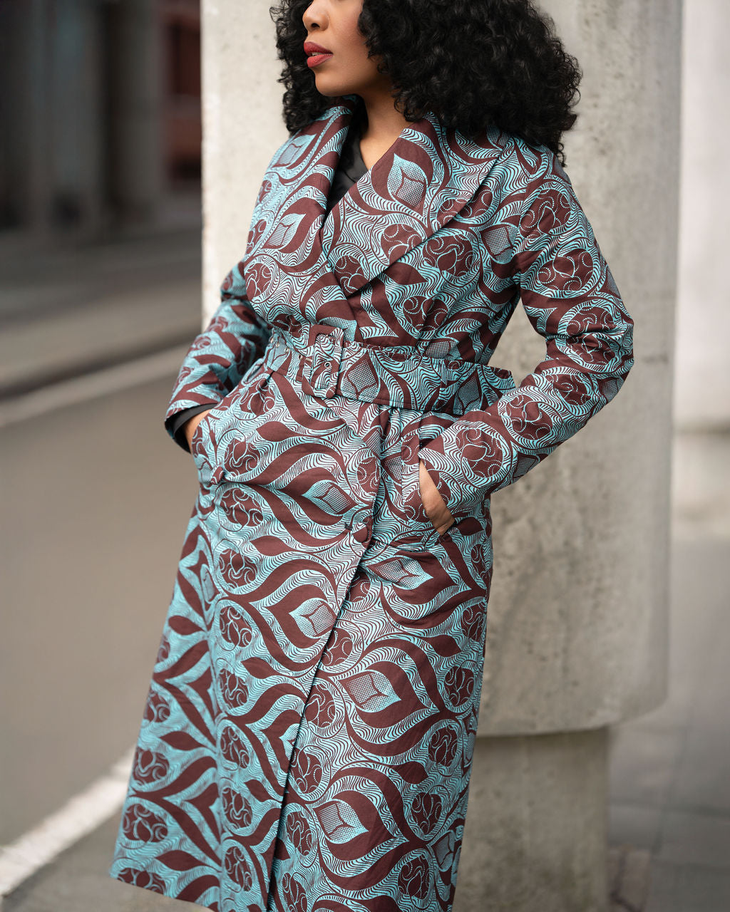 ZOLA GREEN AND BROWN DUSTER