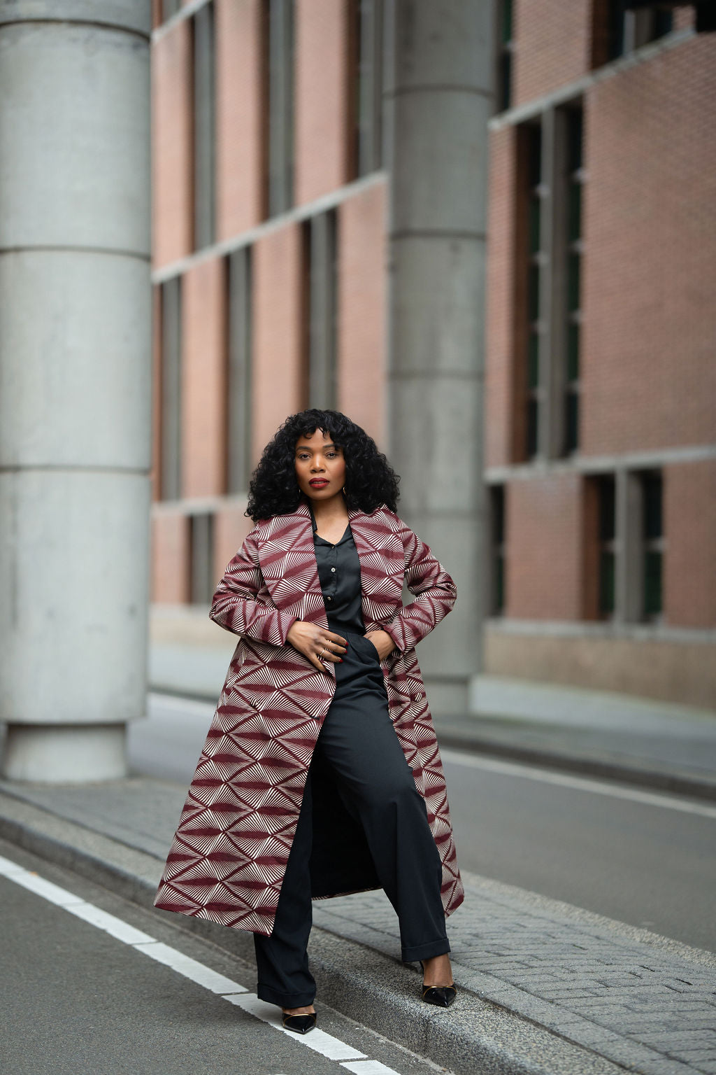 ZOLA BURGUNDY DUSTER JACKET