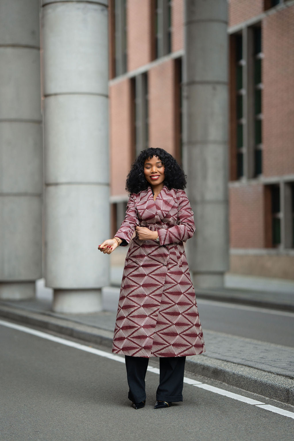 ZOLA BURGUNDY DUSTER JACKET