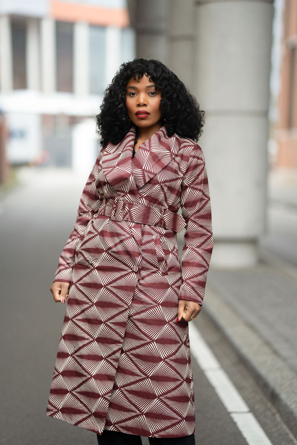 ZOLA BURGUNDY DUSTER JACKET