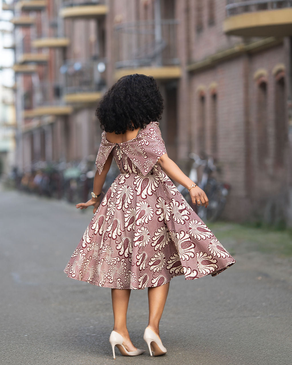 OYIN BURGUNDY MIDI DRESS