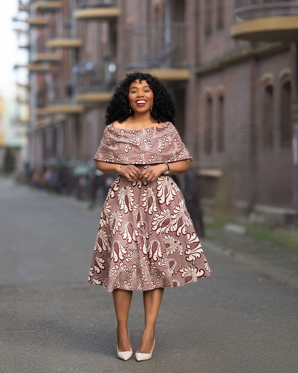 OYIN BURGUNDY MIDI DRESS