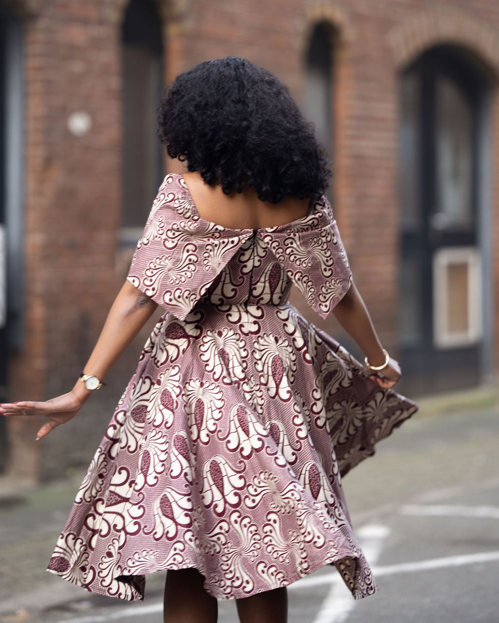 OYIN BURGUNDY MIDI DRESS