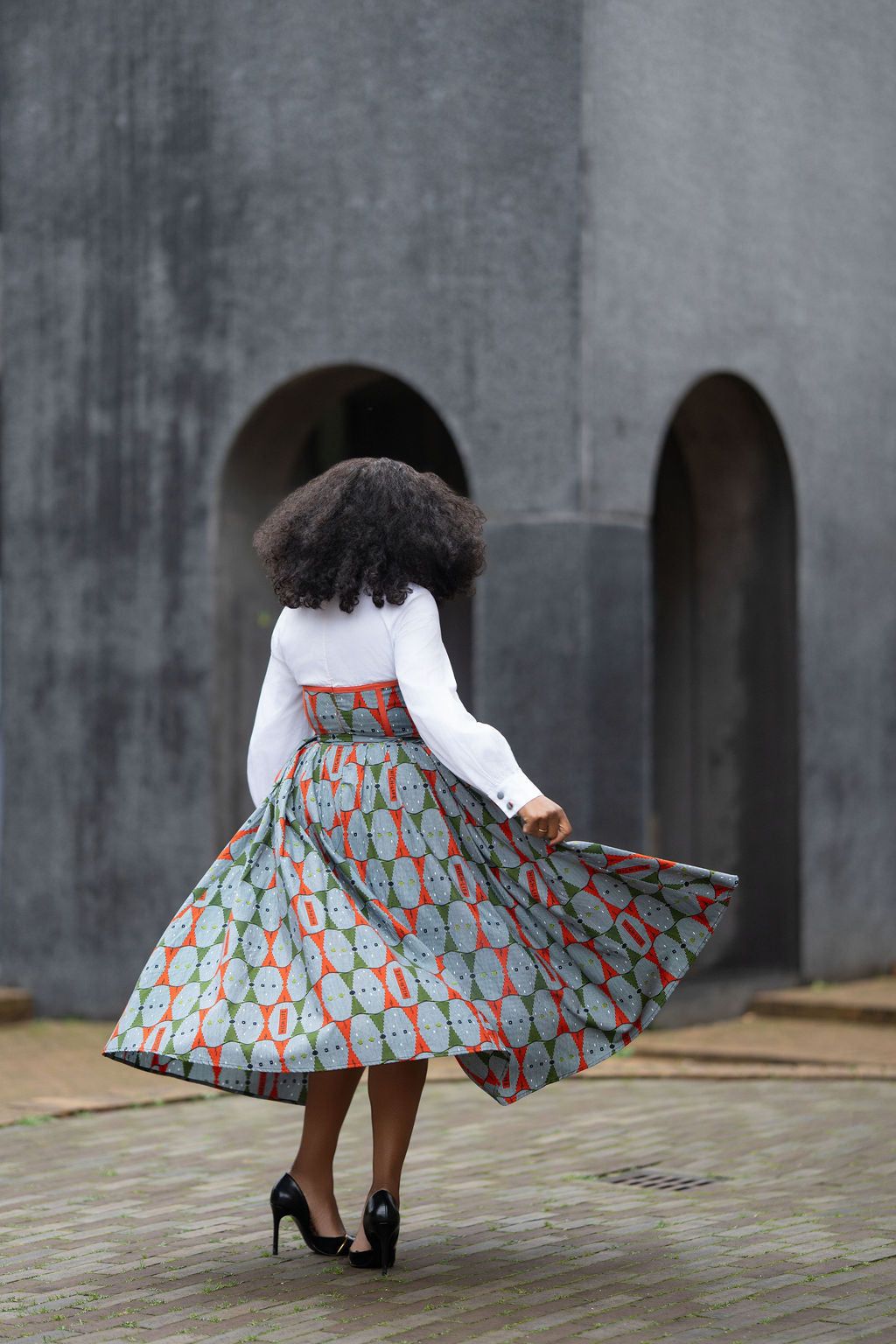 MARIE RED AND GREEN SHIRT DRESS