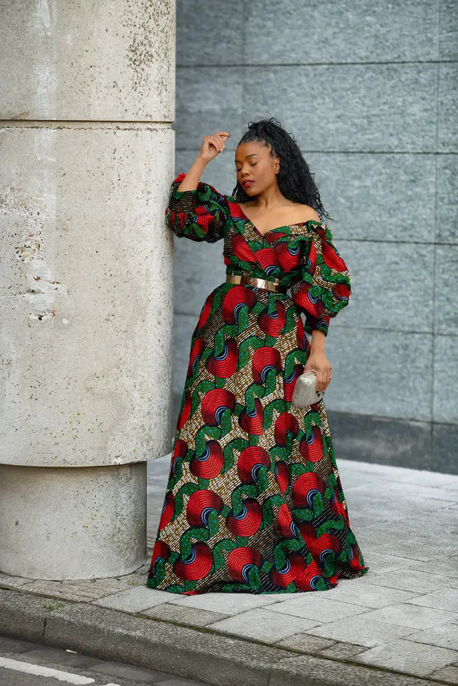 ANAN GREEN AND RED DRESS