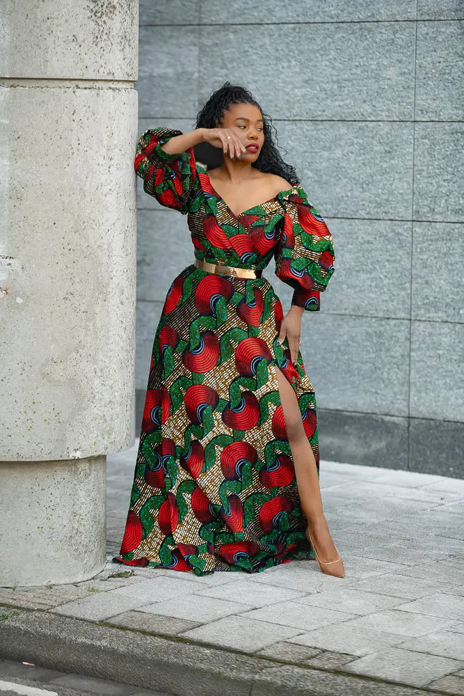 ANAN GREEN AND RED DRESS