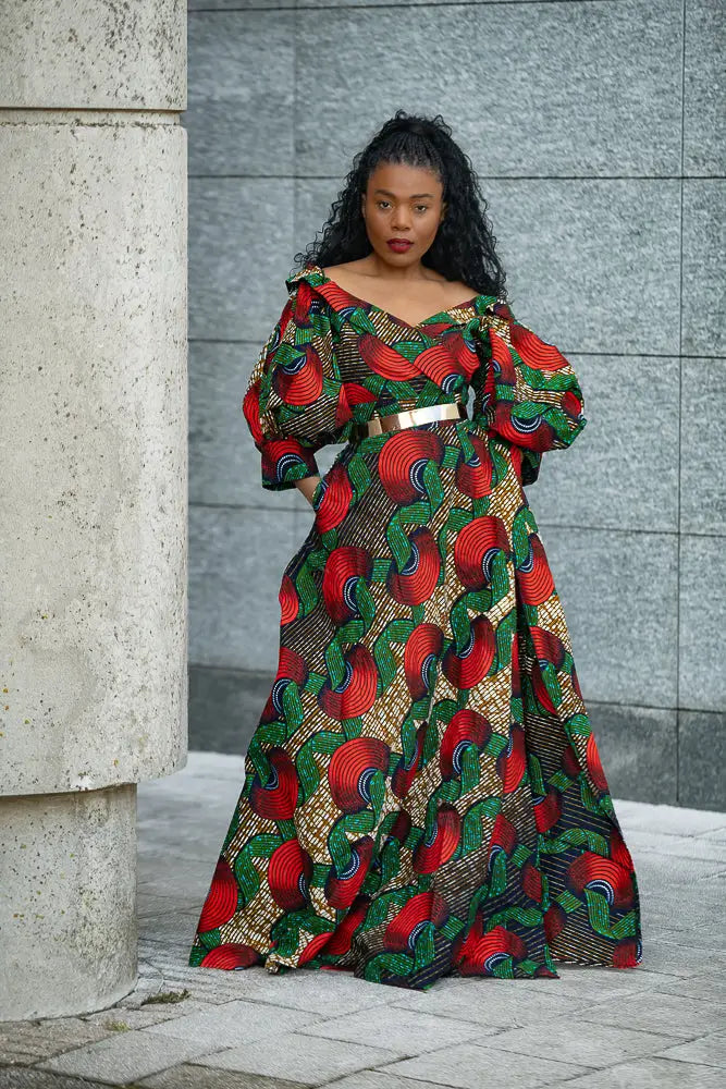 ANAN GREEN AND RED DRESS