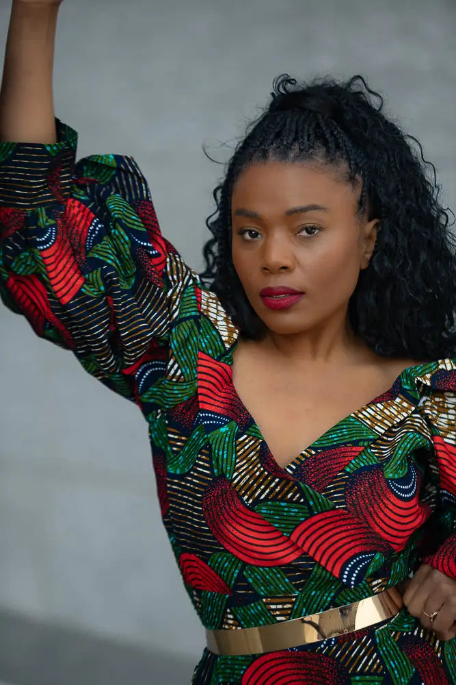 ANAN GREEN AND RED DRESS