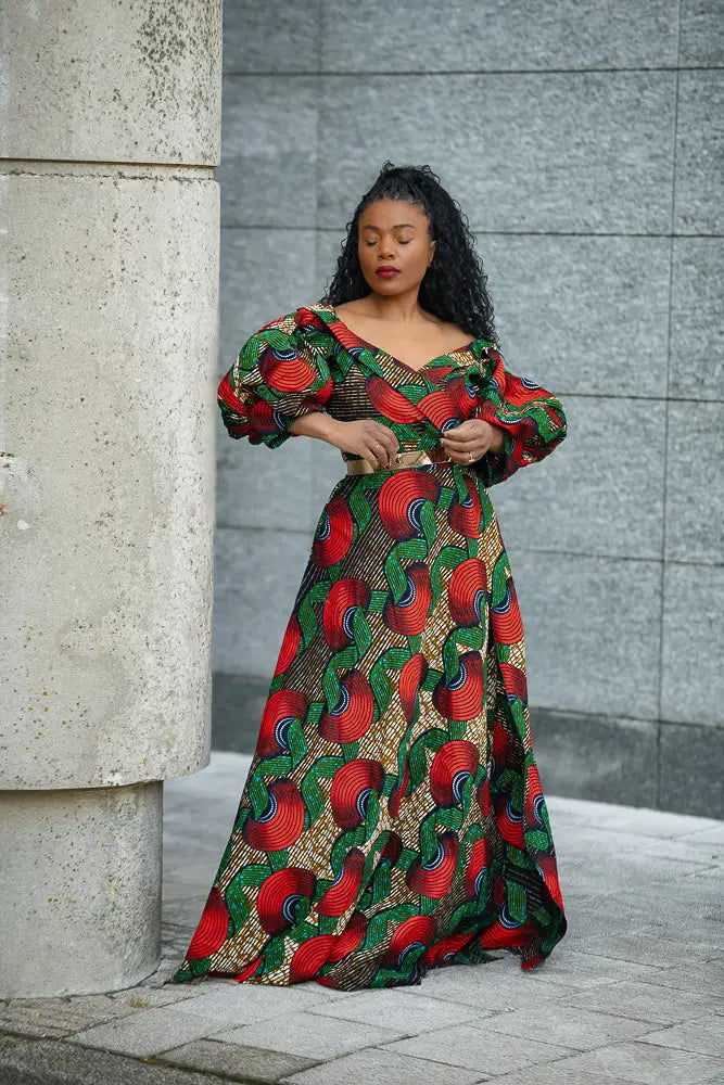 ANAN GREEN AND RED DRESS