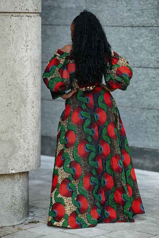 ANAN GREEN AND RED DRESS