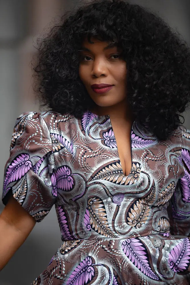 BEVERLY BROWN AND SILVER DRESS