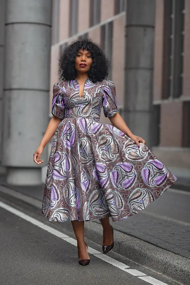 BEVERLY BROWN AND SILVER DRESS