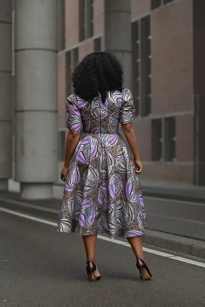 BEVERLY BROWN AND SILVER DRESS