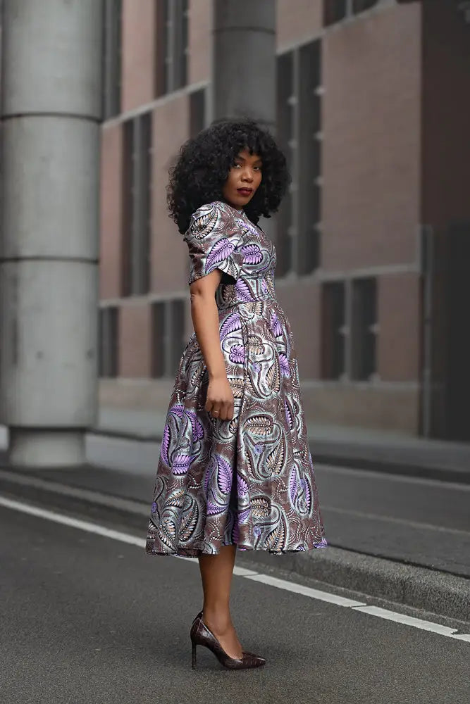 BEVERLY BROWN AND SILVER DRESS