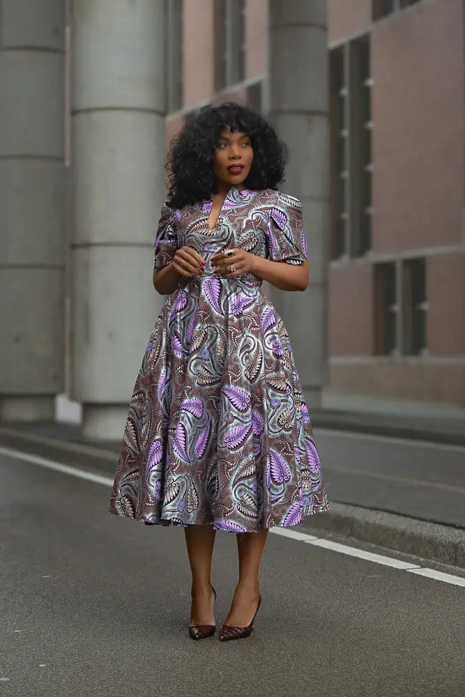 BEVERLY BROWN AND SILVER DRESS