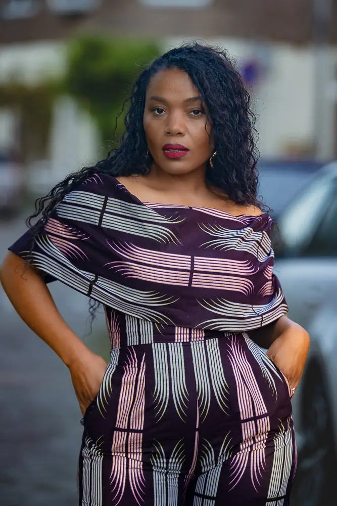 MAKEDA PLUM JUMPSUIT