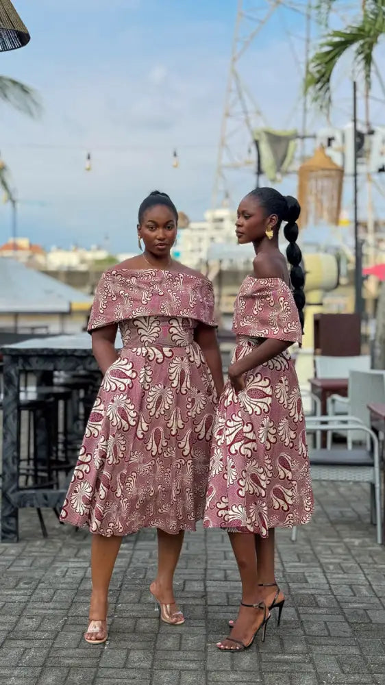 OYIN BURGUNDY MIDI DRESS