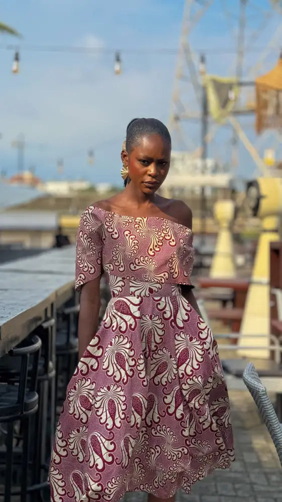 OYIN BURGUNDY MIDI DRESS