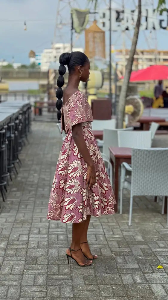 OYIN BURGUNDY MIDI DRESS