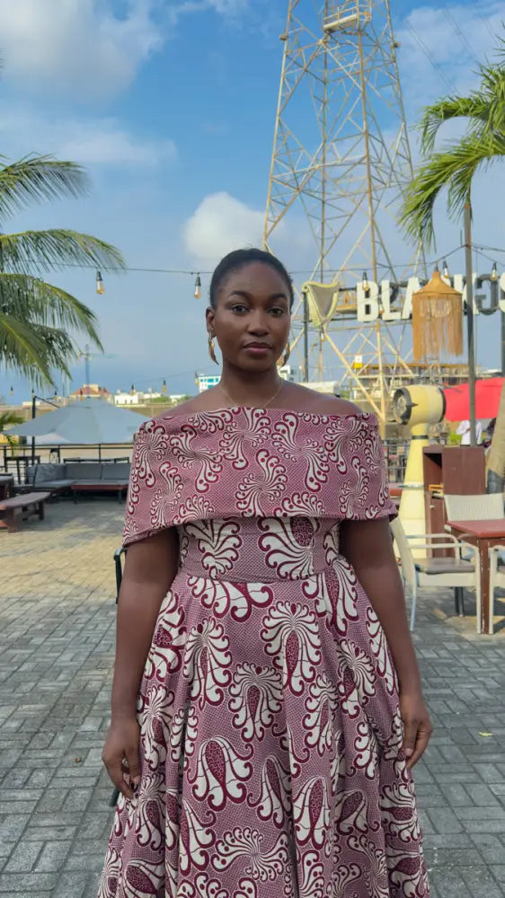 OYIN BURGUNDY MIDI DRESS