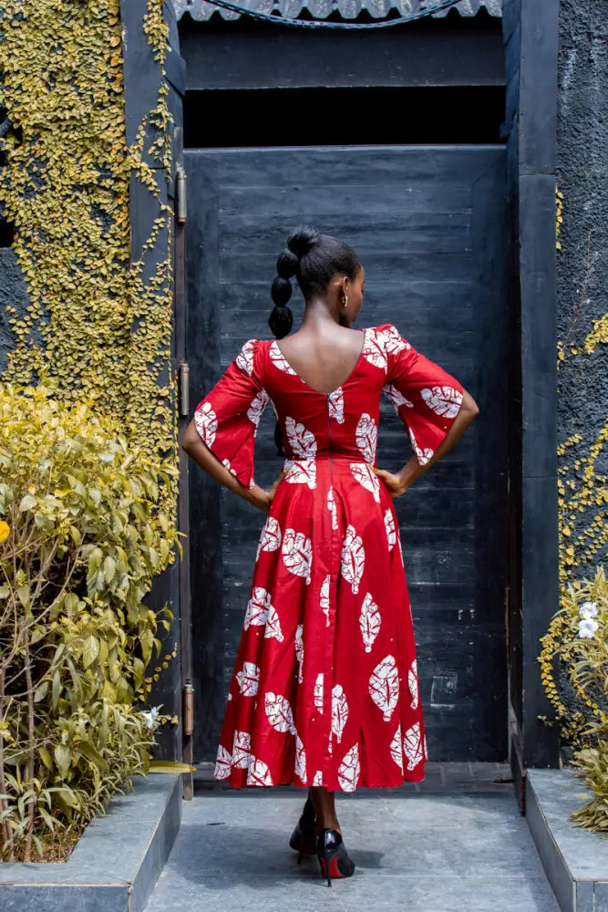 SERENA RED MIDAXI DRESS