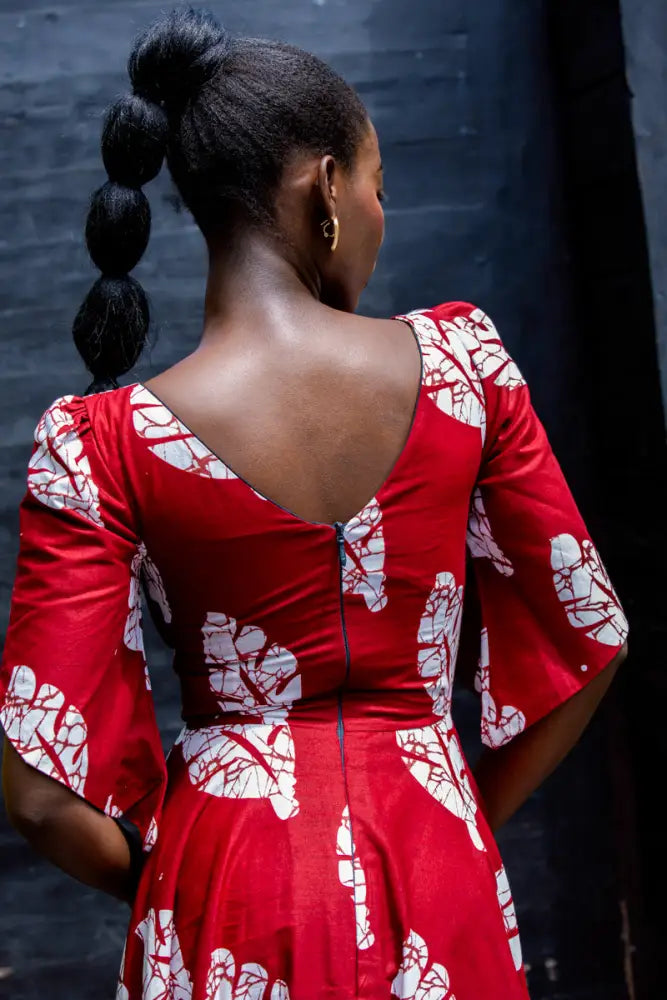 SERENA RED MIDAXI DRESS