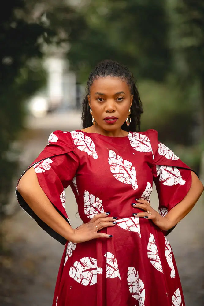 SERENA RED MIDAXI DRESS