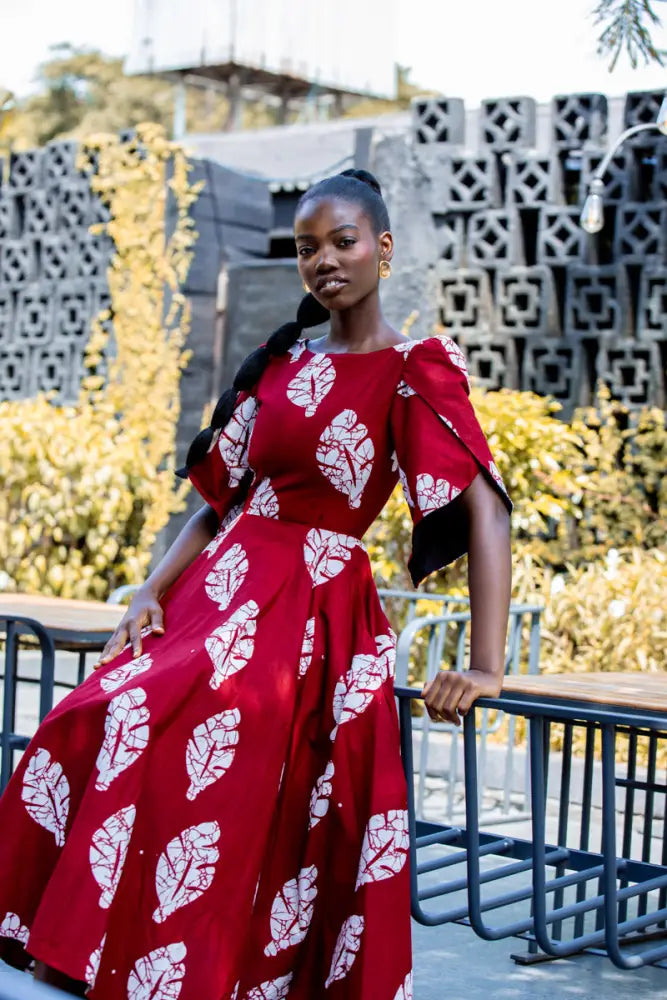 SERENA RED MIDAXI DRESS