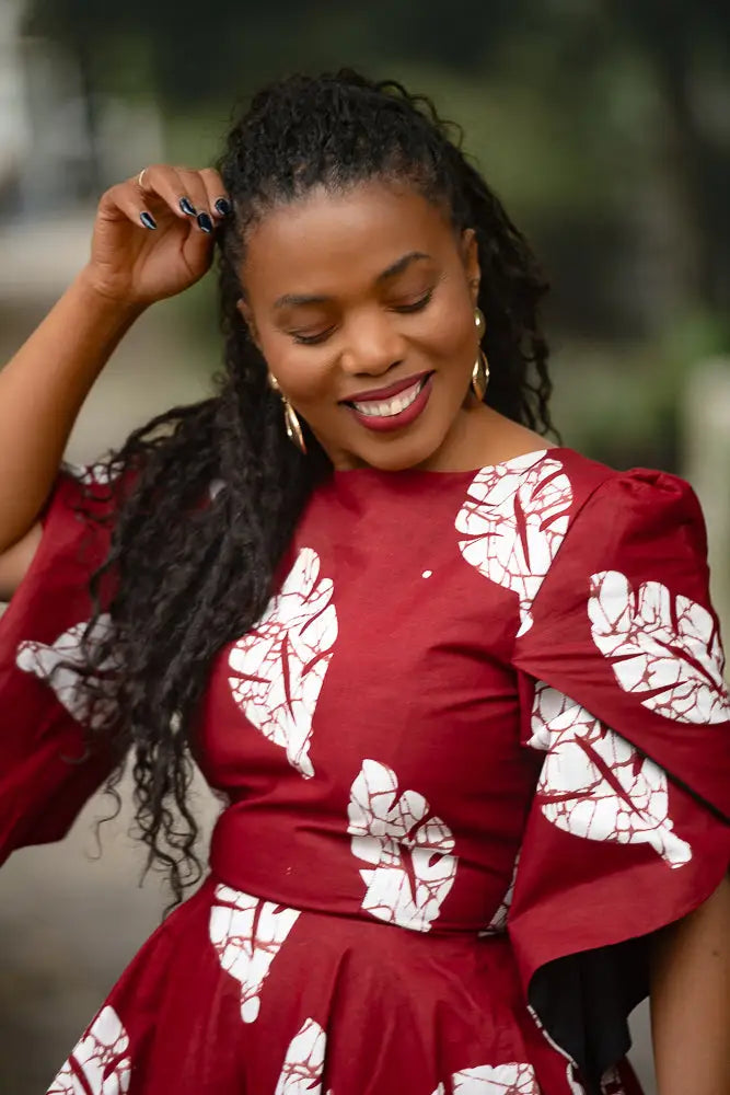 SERENA RED MIDAXI DRESS