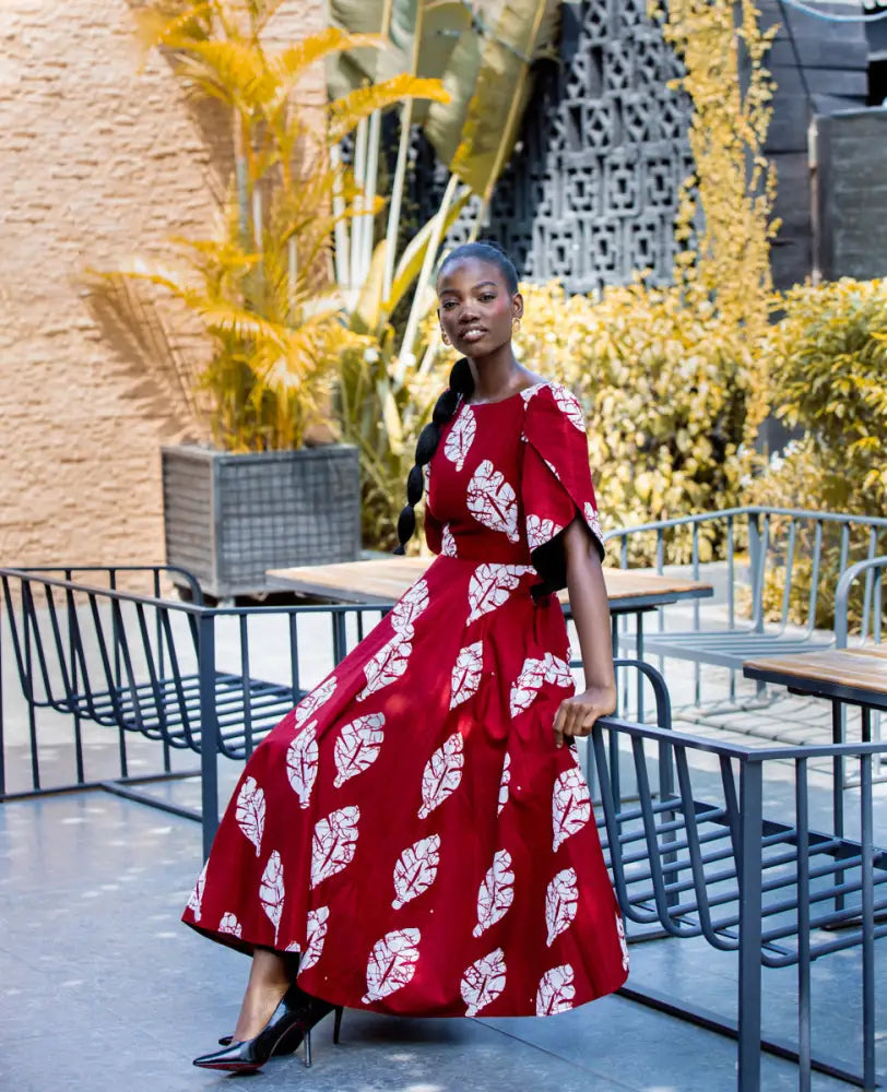 SERENA RED MIDAXI DRESS