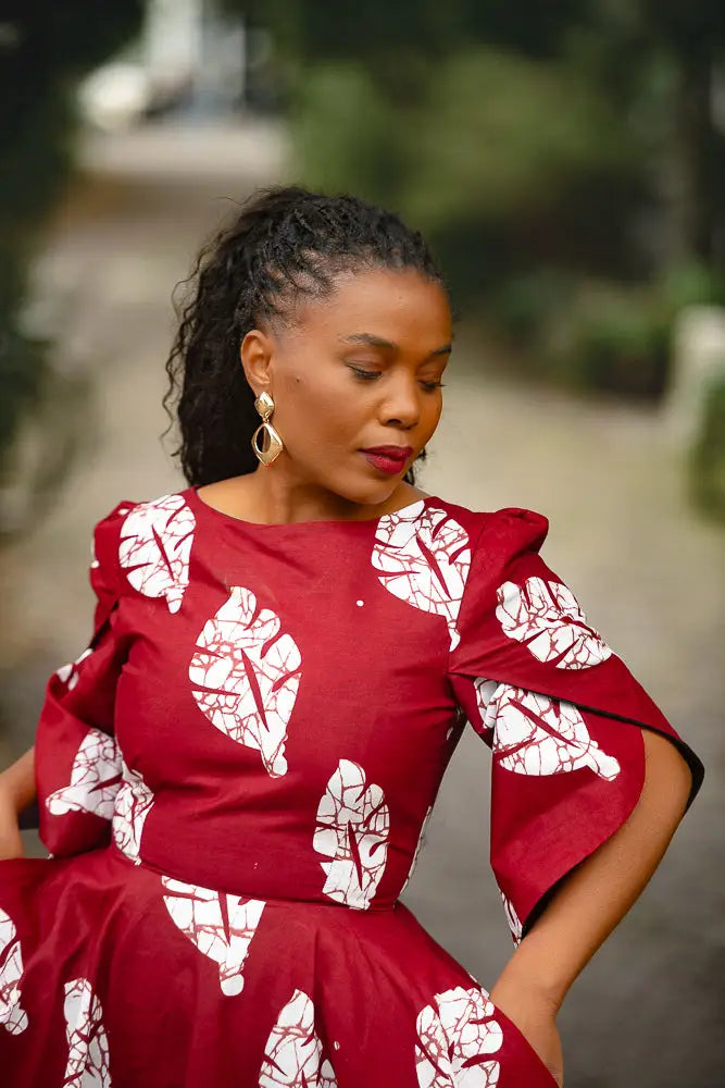 SERENA RED MIDAXI DRESS