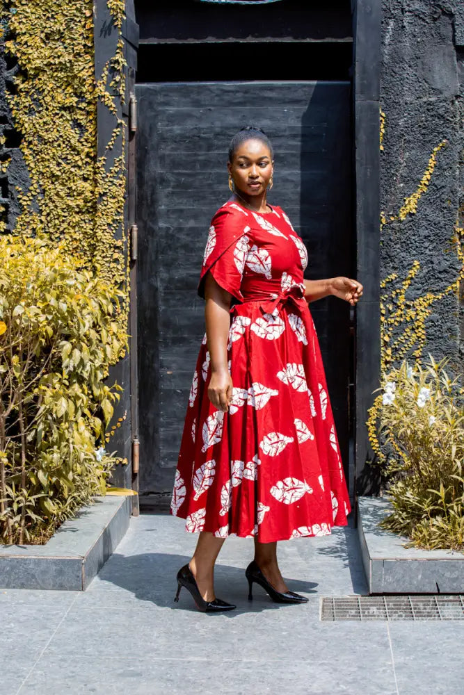 SERENA RED MIDAXI DRESS