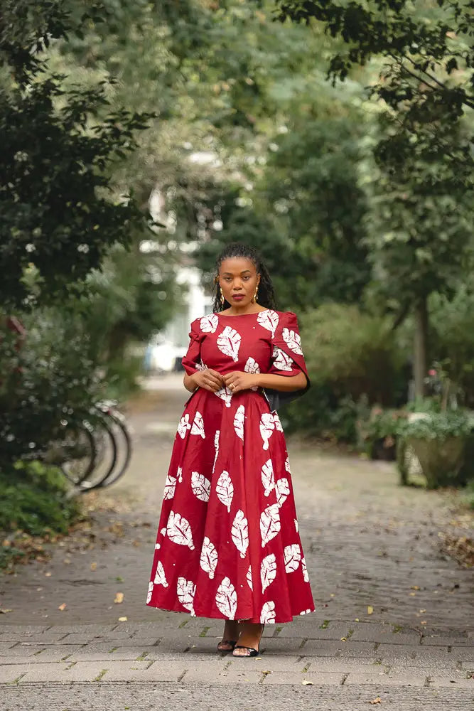 SERENA RED MIDAXI DRESS