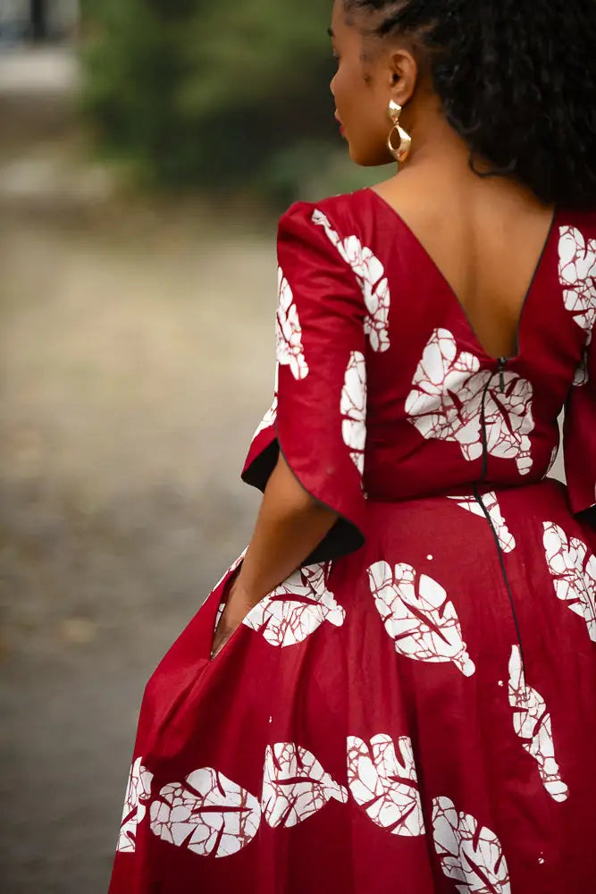 SERENA RED MIDAXI DRESS