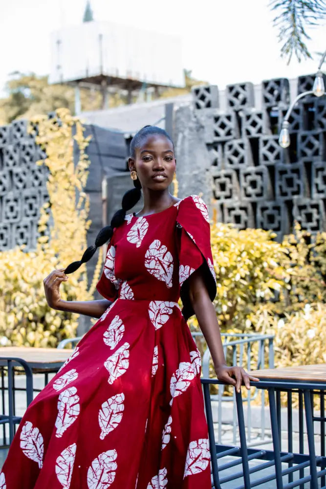 SERENA RED MIDAXI DRESS