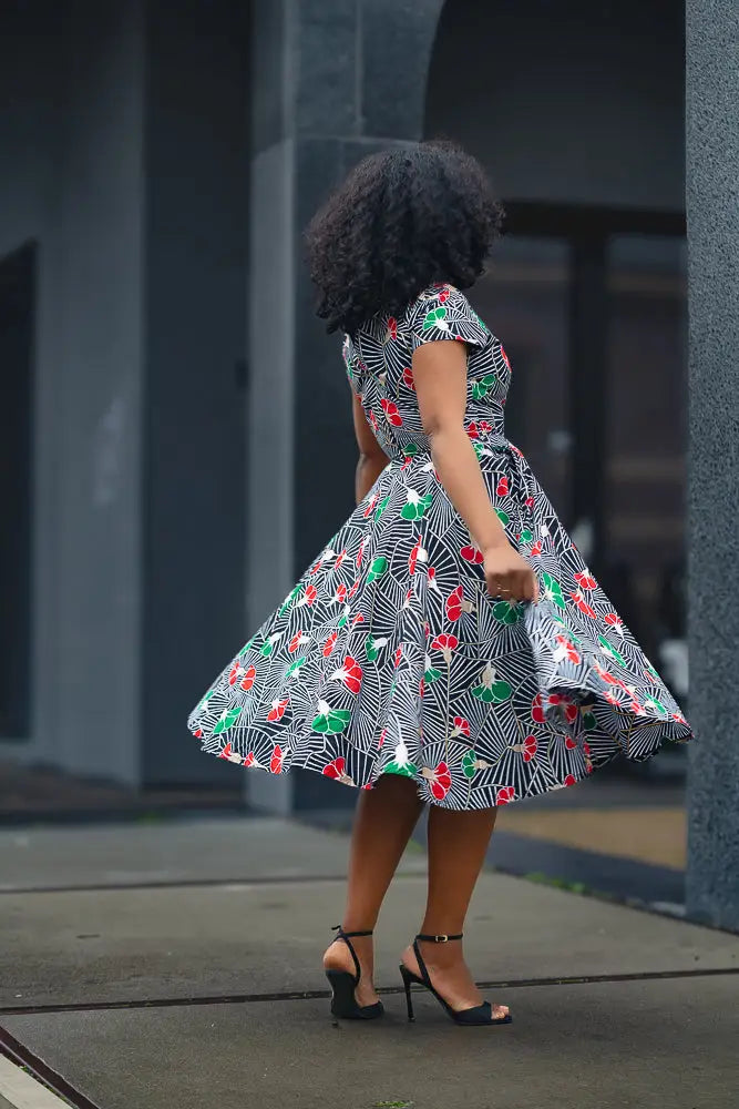 TENDAI GREEN AND RED DRESS