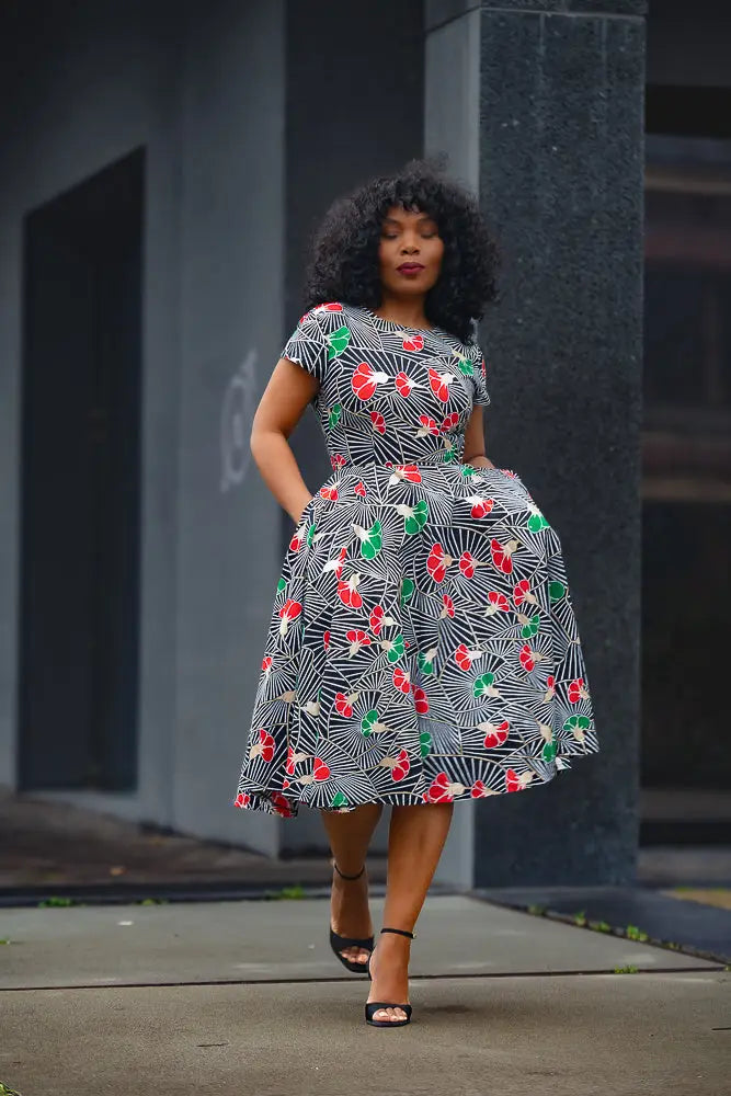 TENDAI GREEN AND RED DRESS