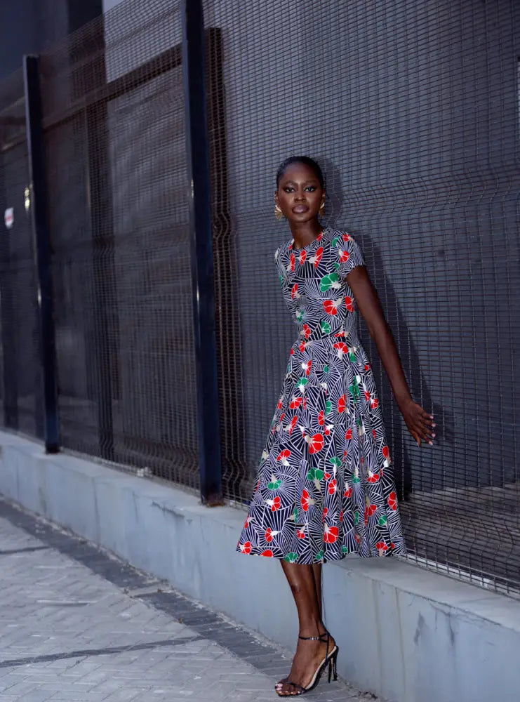 TENDAI GREEN AND RED DRESS