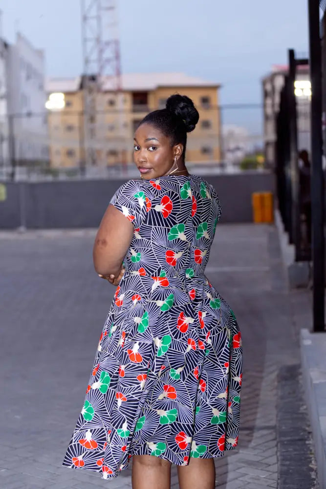 TENDAI GREEN AND RED DRESS