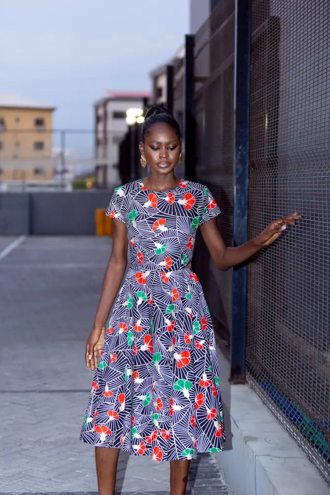 TENDAI GREEN AND RED DRESS