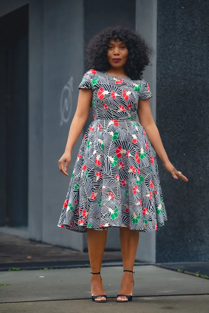 TENDAI GREEN AND RED DRESS