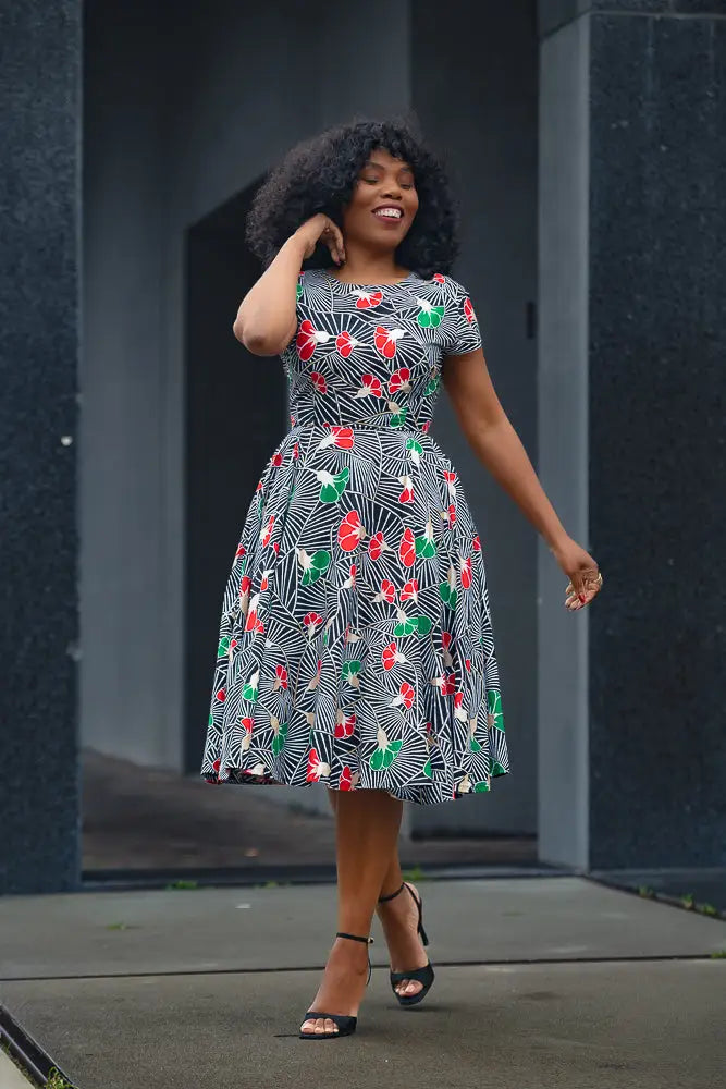 TENDAI GREEN AND RED DRESS