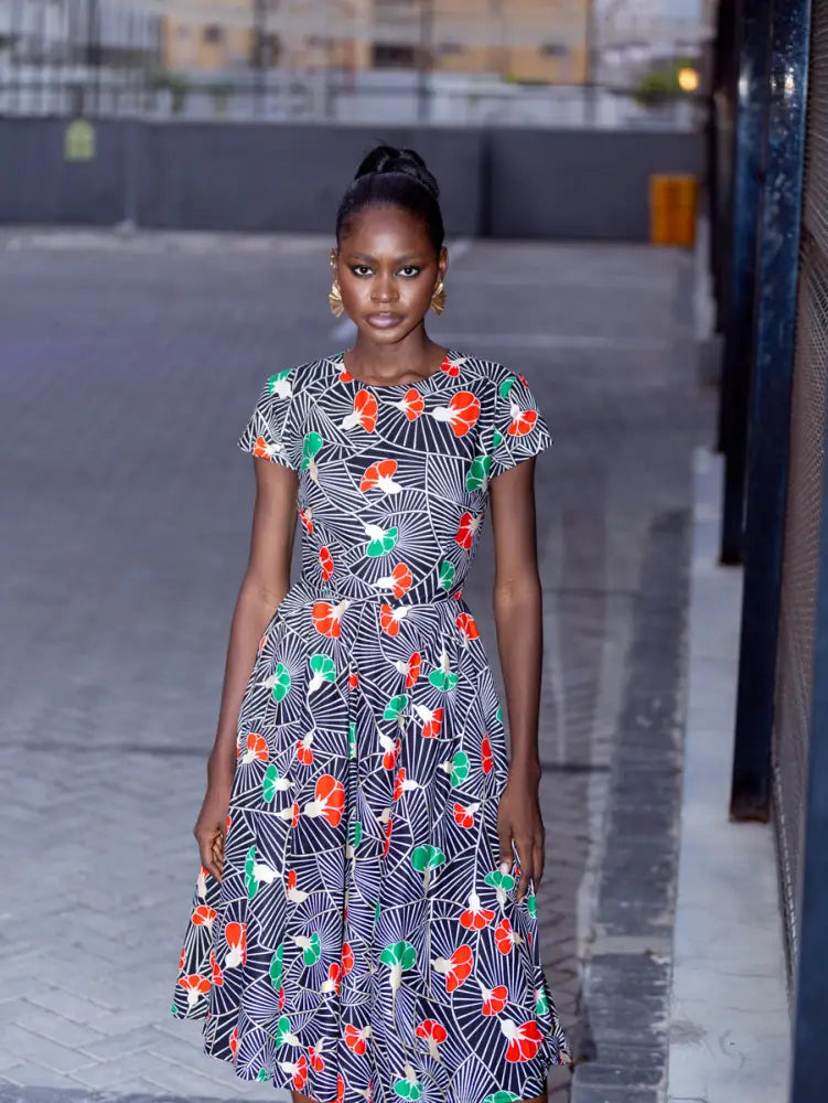 TENDAI GREEN AND RED DRESS