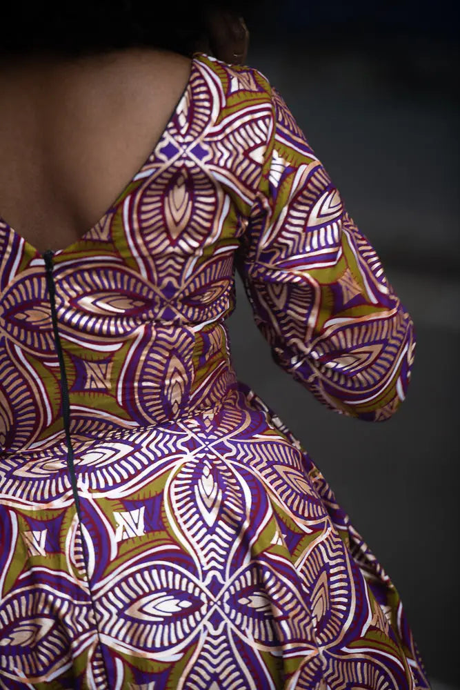 ZANELE PURPLE AND BROWN DRESS