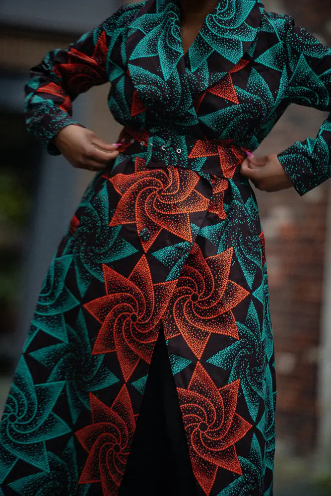 ZOLA RED AND GREEN DUSTER JACKET