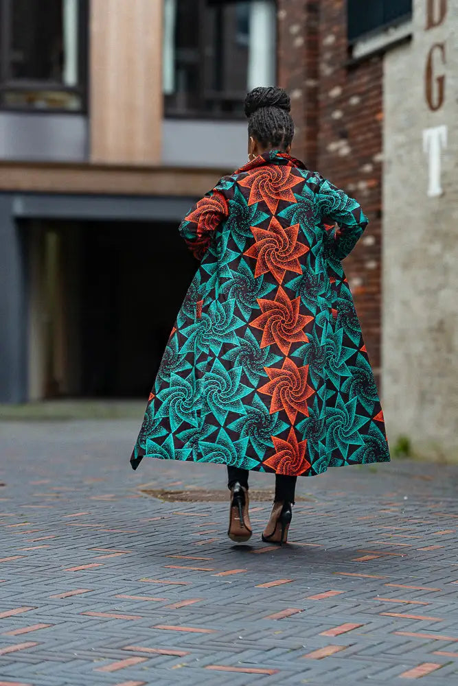 ZOLA RED AND GREEN DUSTER JACKET