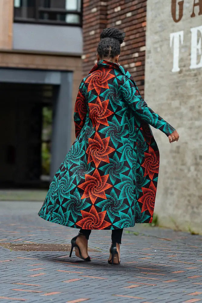 ZOLA RED AND GREEN DUSTER JACKET