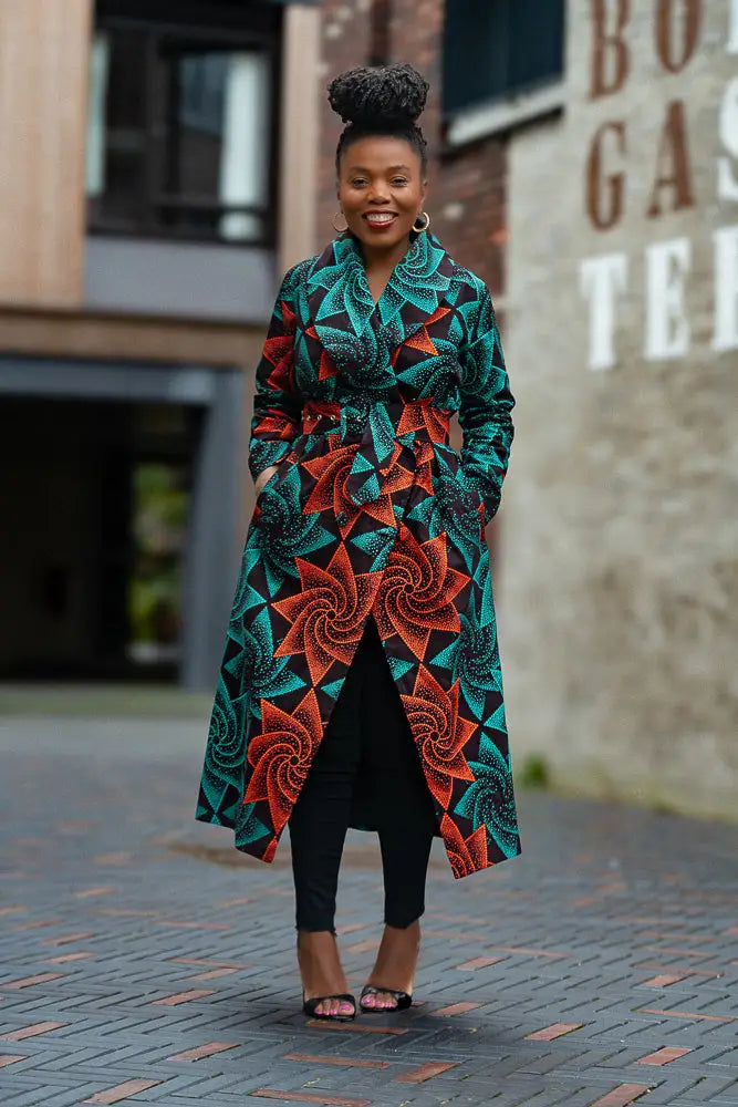 ZOLA RED AND GREEN DUSTER JACKET